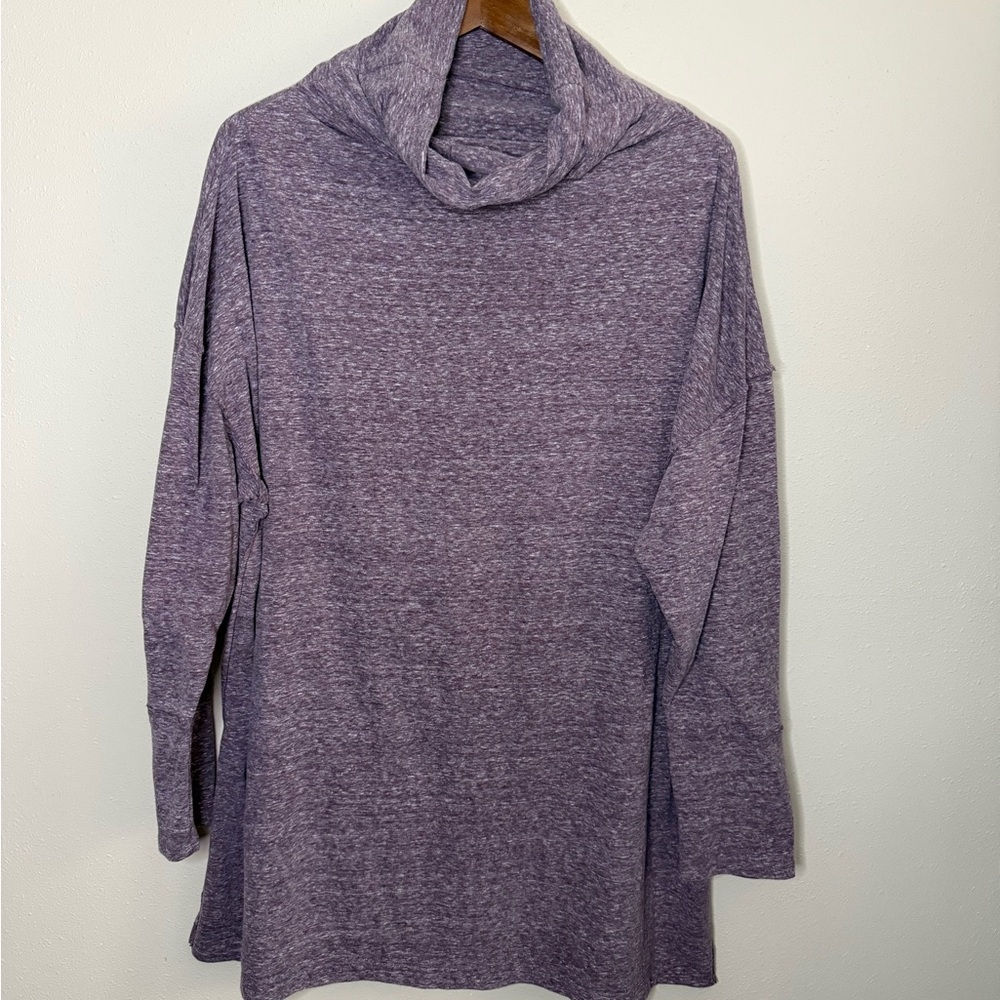 Free People We The Free Purple Cowl Neck Tunic Oversized Top Medium